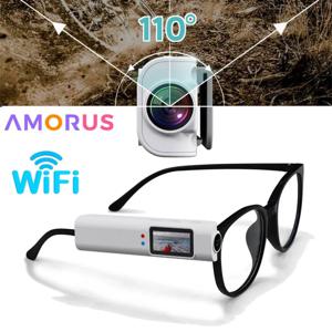 2.7K 미니 FPV 안경 비디오 촬영 마이크로 카메라 HD WiFi 지능형 헤드셋 안경 비디오 및 사운드 녹음 WiFi APP 제어