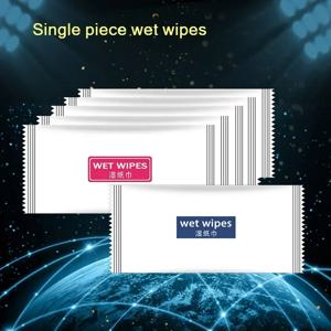 100 개/몫 개별 포장 된 물티슈 일회용 물티슈 맞춤형 손 청소 물티슈 단일 패킷 도매