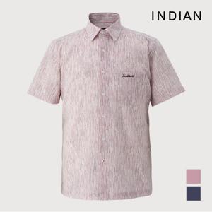 INDIAN  써커 프린트 솔리드라이크 반팔셔츠_MITNSYM3111