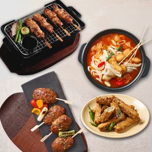 [SET]넘버원캠핑(투다리김치오뎅전골653g+통닭다리살꼬치370g+츠쿠네꼬치350g+깻잎고추튀김300g)