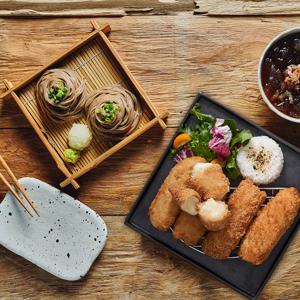[SET]시그니처하코야3종(살얼음동동냉메밀소바2인분x2팩+통치즈돈까스350g)