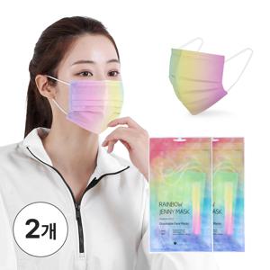 퓨어네이처 국산 볼밀착특허 덴탈형마스크 패션마스크 무지개 대형 5매입 2팩 총 10매