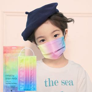 퓨어네이처 국산 볼밀착특허 덴탈형마스크 패션마스크 무지개 소형 5매입 2팩 총 10매