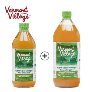 1+1세트구성 버몬트빌리지 유기농사과식초 473ml+946ml 발효식초 애사비 애플사이다비니거