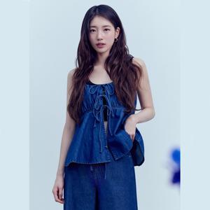 게스진 여성 원워시 민소매 리본 블라우스 YP2D2257