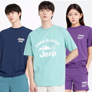 JEEP 남녀공용 캠핑프린트 반팔티3종택1 JM2TSU594,595,597