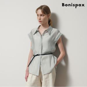 정상가:89000원ㅣ벨티드 시스루 슬리브리스 블라우스 (XP2BA039L0)