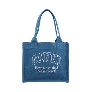 GANNI A5599 630 데님 이지 라지 쇼퍼백 토트백