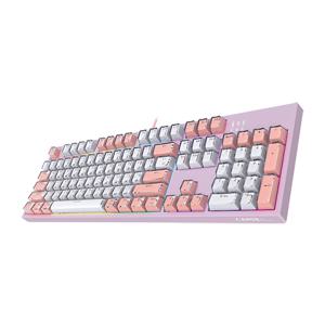 AN08 아이스큐브 카일광축 LED 가스켓 게이밍 리니어 기계식 키보드 핑크 (다크 적축)