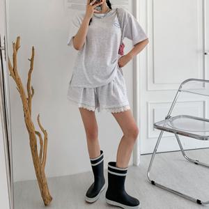 H스타일(SET)콘레이스세트 여름 여성 반팔 트레이닝복세트 츄리닝셋트 반바지셋업 홈웨어