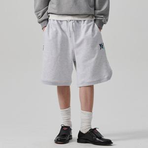 [최초가 79,000원] [COLLECTION LINE] 빈티지 NY 로고 헤비 웨이트 코튼 반바지 그레이