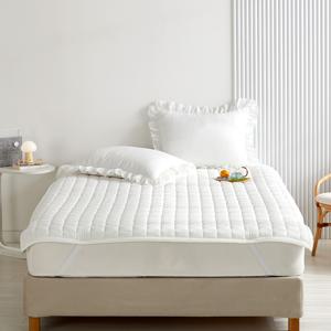 4면 고정밴드가 있는 시어서커 패드 SS 화이트 115x205