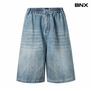 정상가:69,000원 ㅣ 워싱 데님 버뮤다 밴딩 팬츠 (BX2PT011L0)