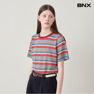 정상가:59,000원 ㅣ 스트라이프 라운드넥 반팔 니트 (BX2KP028L0)