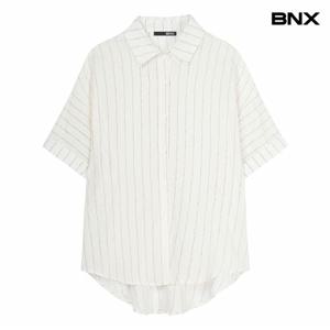 정상가:59,000원 ㅣ 루즈핏 스트라이프 소매 롤업 셔츠 (BX2BL021L0)
