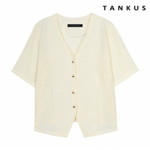 정상가:59,000원 ㅣ 소매 벌룬 V넥 반팔 블라우스 (TX2BL069L0)