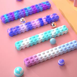 LED 사각 애벌레 접착 푸쉬팝 쫀득 팝잇 무한뽁뽁이 레인보우