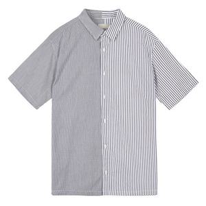 남성 5부 코튼 오버핏 스트라이프 셔츠(T192SH342P)