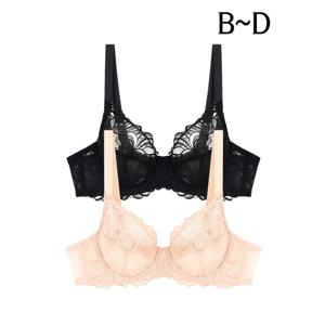 [하프클럽/B/C/D컵 시스루 올레이스 홑겹 와이어브라1종(PBR7165)75B-90D