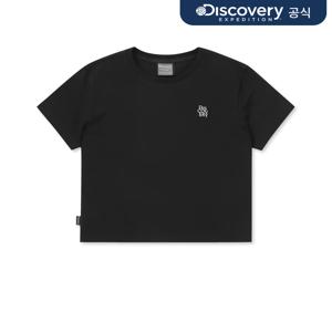 우먼스 슬림 크롭 반팔티셔츠 (BLACK)