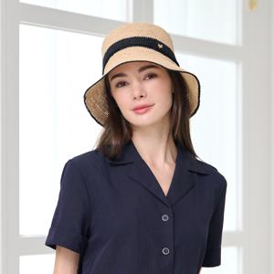 [최초가 142,000] 배색 라피아 버킷햇 CF081HT075