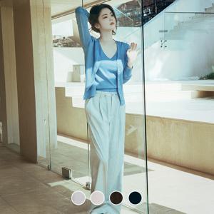 415542 여 레이온/나일론 스트링 와이드 팬츠