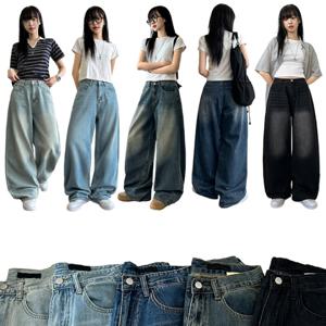 [브리치]  / 여름데님 숏 롱 S XL 데일리 워싱 빈티지 와이드 데님 청바지