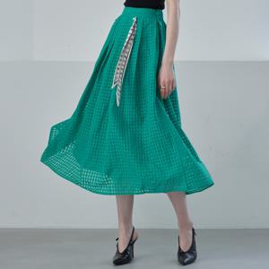 공식몰 [정상가 89,000원] 스카프 세트 핀턱 볼륨 롱 스커트 LM07SK100HL