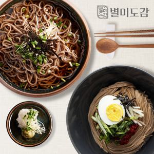 [별미도감] 반반메밀국수 5인분세트 (면1kg+메밀소스3개+비빔장2개)