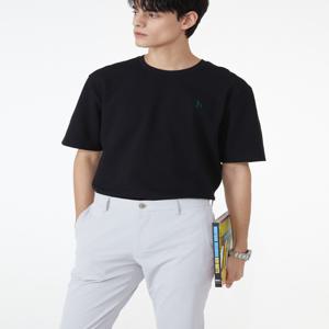 남성 WHTS4B503BK [스테디셀러]블랙 퍼피로고 면혼방 반팔티셔츠