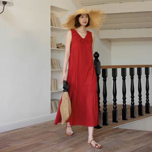 7/24일 예약배송_LS_Niche v-neck red dress