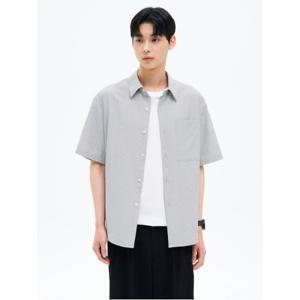 시어서커 스트라이프 반소매 셔츠  스카이 블루 (455565CQ4Q)
