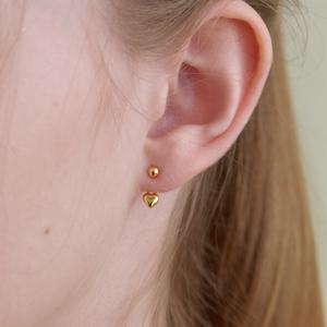 24SS 신상 [오마이걸 유빈, 스위트홈 김시아 착용] Circle Drop Heart Earring PRE397