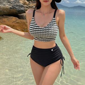 [브리치] 비바럽 / 하이웨스트 비키니 셔링 리본 모노키니 수영복 SW20286F