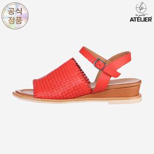 [최초가199000][245~255사이즈]   소가죽 4cm 위빙 웨지 샌들 R223SE01RD