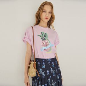 [최초가:219000원] 나이스클랍 프린트 비딩 티셔츠 N232PWT630