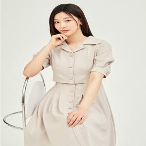 [JJ지고트]볼륨 슬리브 플리츠원피스GP5A0OP801