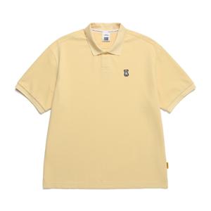 N242UPL910 동물 와펜 피케 반팔 티셔츠 BUTTER
