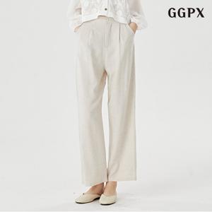 정상가:69,000원 | 데일리 뒷 밴딩 핀턱 린넨 와이드 팬츠 (GOATA008D)