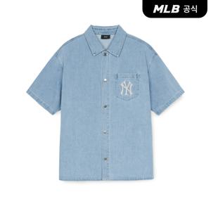 [공식] 베이직 그라데이션 쿠퍼스 반팔 데님셔츠 NY (L.Blue)