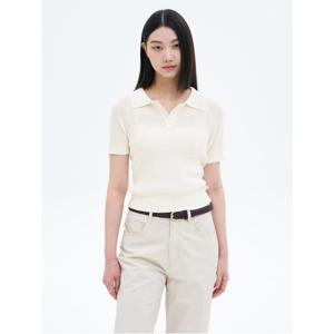 칼라넥 반소매 풀오버  아이보리 (355451LYK0)