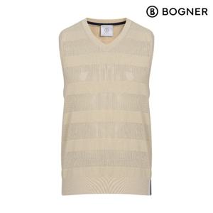 [보그너] 남성 브이넥 메쉬조직 니트 베스트 BEIGE