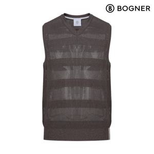 [보그너] 남성 브이넥 메쉬조직 니트 베스트 D/BROWN