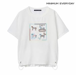 정상가:69,000원 ㅣ [미니멈 에브리데이]프린팅 스트링 라운드넥 티셔츠 (EB2LW012D)