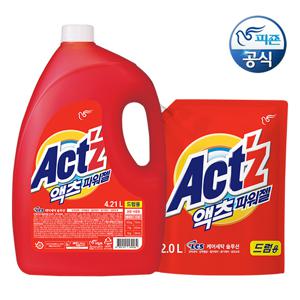액츠 세탁세제 액체 파워젤(드럼) 4.2L 용기+2L 리필 x 1개