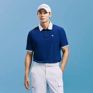 [비노출] 챌린저 남성 에센셜 트리코트 배색 포인트 카라 반팔 티셔츠 다크블루 CHE2MST2915DB