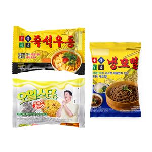 우불식당 즉석우동 3개입 + 냉모밀 3개입 + 오일스타 1개입