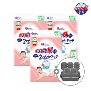 군 기저귀 플러스 소프트터치 밴드 소형(S) 62P x 3팩 (+1박스 구매 시 물티슈 10팩)