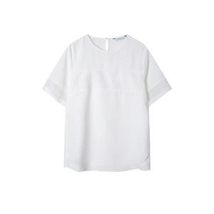 [하프클럽/아이보리 라운드 펀칭 블라우스 CLBMBL109