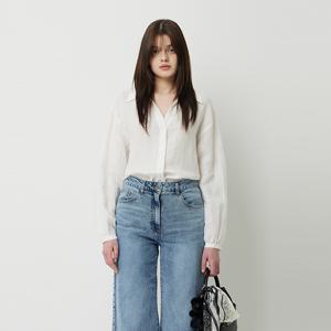 [Online Exclusive] 린넨 오픈 카라 셔츠_SAWSE8531WH